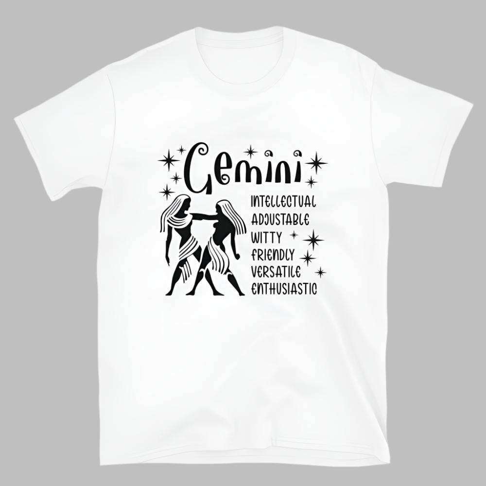 Gemini Zodiac Positive Traits TShirt - White Color - https://ascensionemporium.net